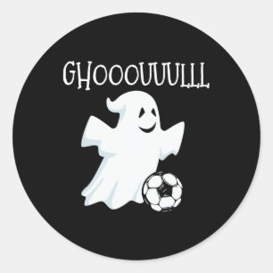 Ghost Soccer Halloween Runder Aufkleber