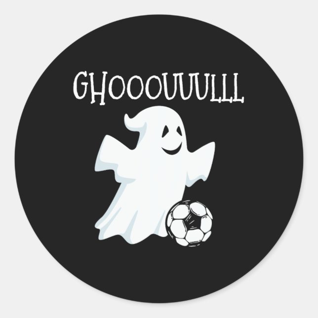 Ghost Soccer Halloween Runder Aufkleber (Vorderseite)