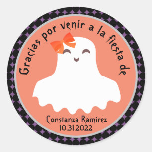 Ghost Spanish Halloween Gracias Danke Party Runder Aufkleber