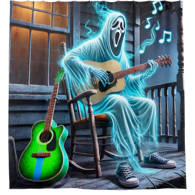 Ghost spielt Gitarre Duschvorhang (Vorderseite)