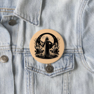 Ghost spielte Gitarre im Friedhof, dunkle Kunst Button