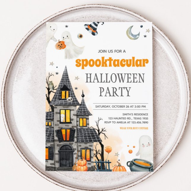 Ghost Spooktacular Halloween-Party Einladung (Spooktacular Ghost Halloween Party Invitation)