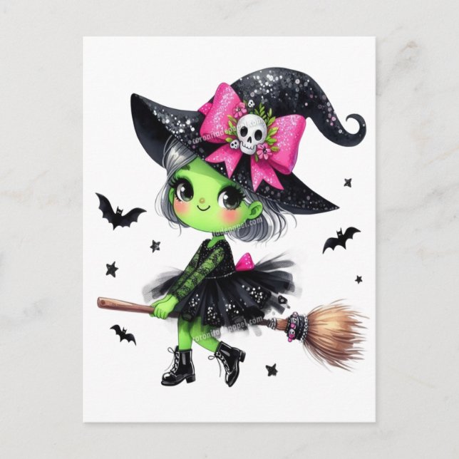 Ghost Spooky Mama Retro Halloween Vintages Design Postkarte (Vorderseite)