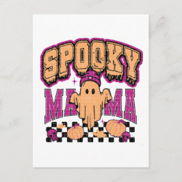 Ghost Spooky Mama Retro Halloween Vintages Design Postkarte
