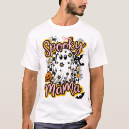 Ghost Spooky Mama Retro Halloween Vintages Design T-Shirt