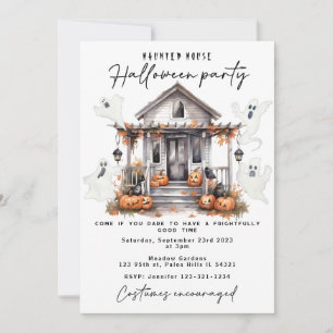 Ghost Spuk Haus Halloween Kostüm Party Einladung