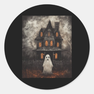 Ghost Spuk House Mitternacht Halloween Ghost Spook Runder Aufkleber