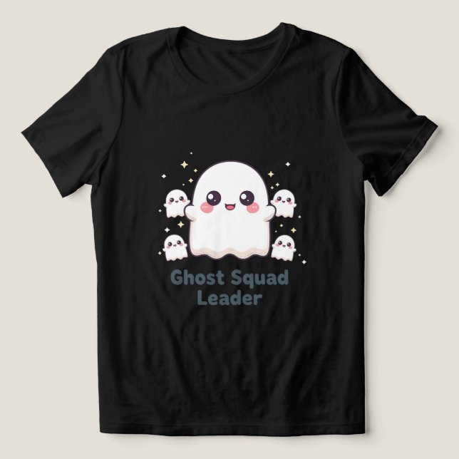 Ghost Squad Leader Kawaii Halloween Tri-Blend Shirt (Design Vorderseite)