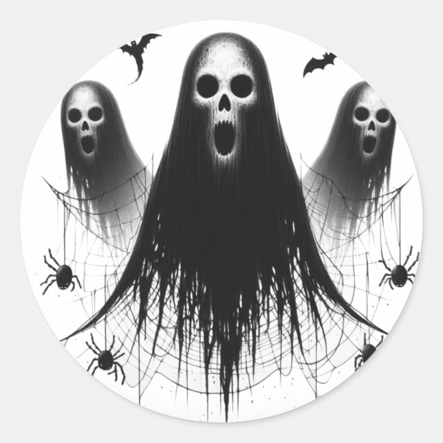 Ghost-Stickers Runder Aufkleber (Vorderseite)
