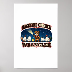 Ghost Story Yorkie & Ghost Chickens Halloween Poster