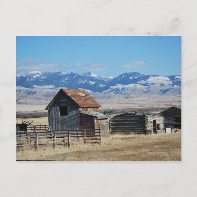 Ghost Town Mountain Scene Snow Postkarte (Vorderseite)