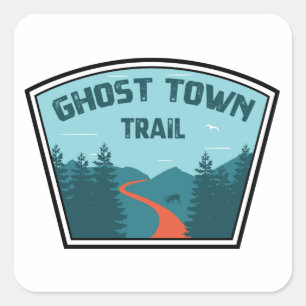 Ghost Town Trail Pennsylvania Quadratischer Aufkleber