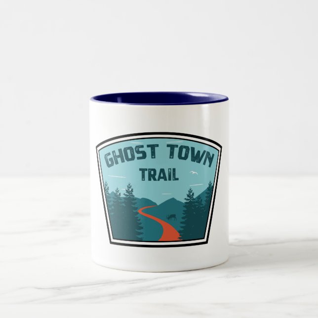 Ghost Town Trail Pennsylvania Zweifarbige Tasse (Mittel)