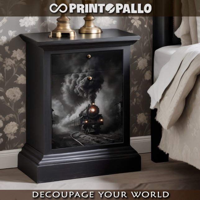 Ghost train from 1900, desert station - Decoupage  Geschenkpapier Set (Von Creator hochgeladen)