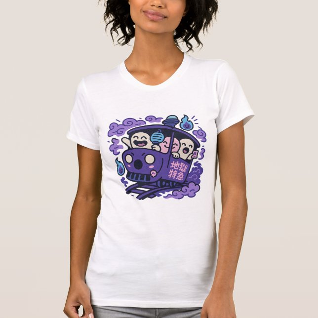 Ghost Train Party – Kawaii Spirits on Board T-Shirt (Vorderseite)