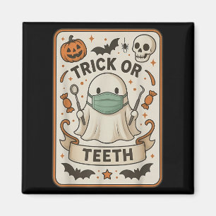 Ghost Trick or zeth Dental Tarot Card Halloween D Magnet