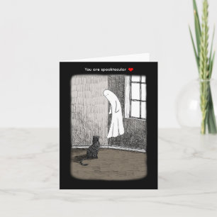 Ghost und Black Cat gruselig spitzige Gothic Art L Karte