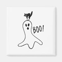 Ghost und Black Cat Halloween Spooky Niedlich