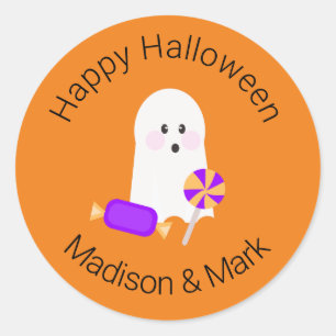 Ghost und Candy Halloween Favor Runder Aufkleber
