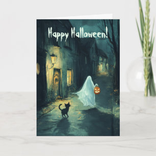 Ghost und Cat Trick oder Treat Dankeskarte