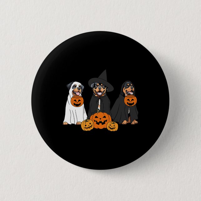 Ghost und Hexe Rottweiler Button (Vorderseite)