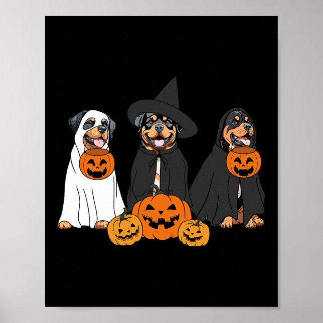 Ghost und Hexe Rottweiler Poster (Vorne)