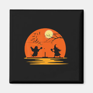 Ghost und Hexe spielen Pickleball Halloween Costu Magnet