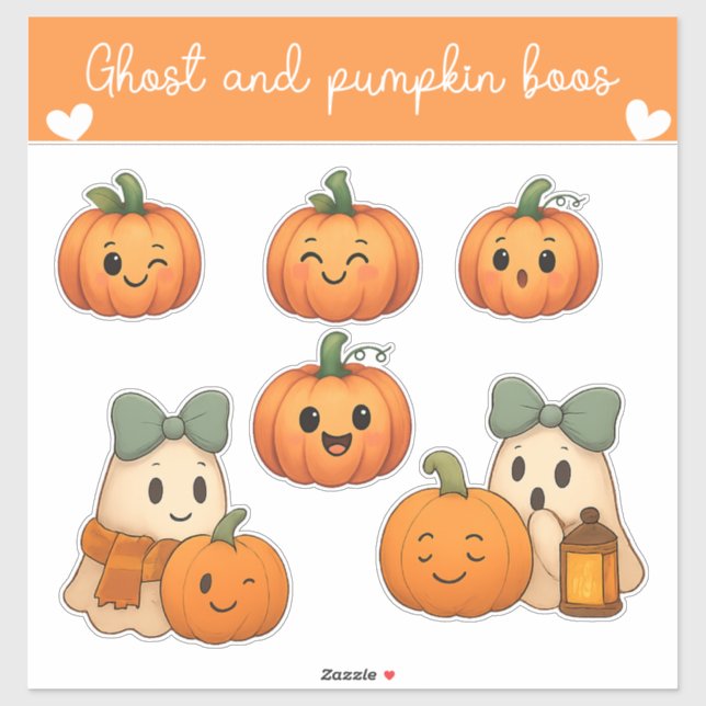 Ghost und Pumpkin Boos Sticker Sheet (Blatt)
