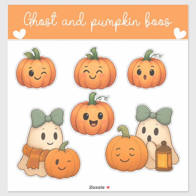 Ghost und Pumpkin Boos Sticker Sheet (Blatt)