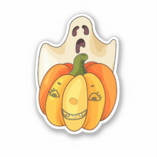 Ghost und Pumpkin Vinyl Custom Cut Sticker