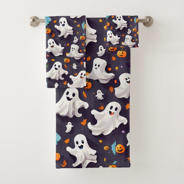 Ghost und Pumpkins Halloween Badhandtuch Set (Insitu)