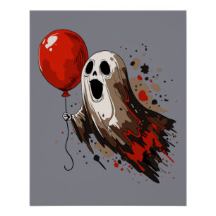 Ghost und Red Balloon Poster