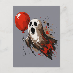 Ghost und Red Balloon Postkarte