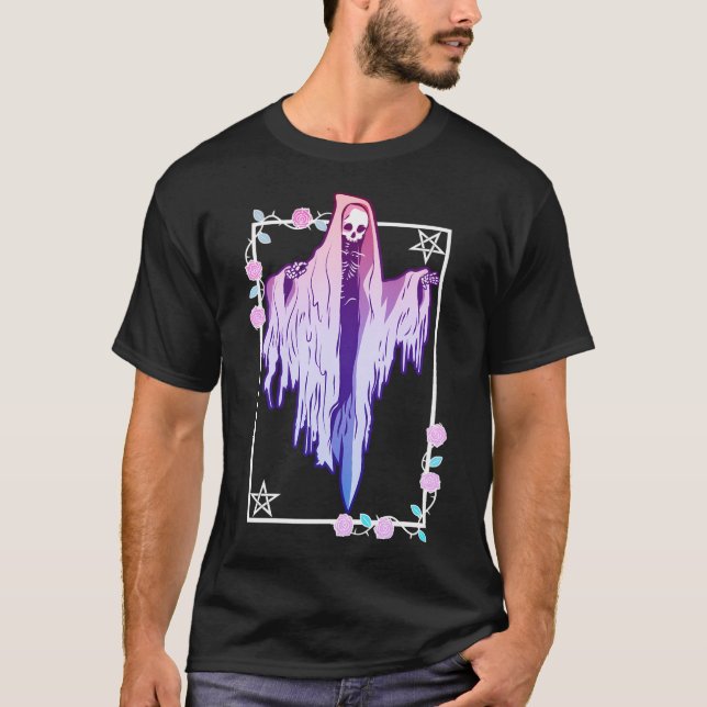 Ghost und Rose Wiccan Kawaii Pastel Goth Occult E T-Shirt (Vorderseite)