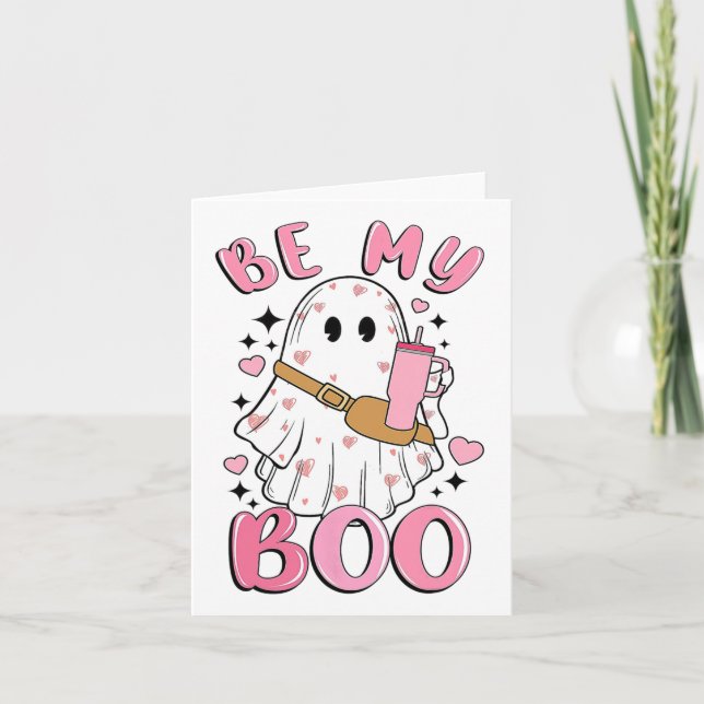 Ghost Valentine Be My Boo Karte (Vorderseite)