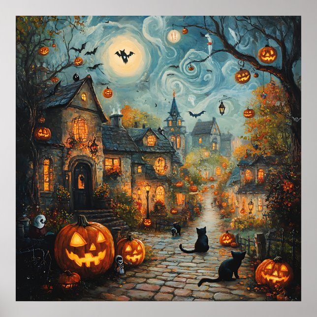 Ghost Village Art Poster (Vorne)