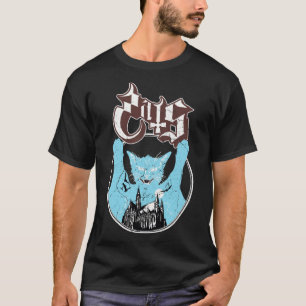 Ghost Vintag Halloween Meow Cat Friend Rock Ghost T-Shirt