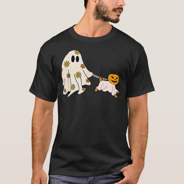 Ghost Walking Dog Halloween Costume Ghoul Dog Love T-Shirt (Vorderseite)