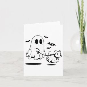 Ghost Walking Dog verkleidet als Ghost Funny Hallo Karte