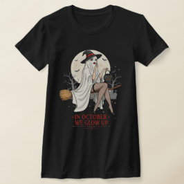 Ghost Witch Broom Ride – Halloween T-Shirt