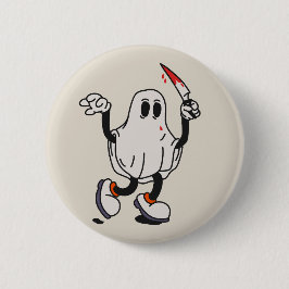 Ghost with blood knife button