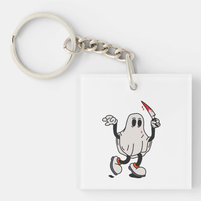 Ghost with blood knife schlüsselanhänger (Vorderseite)