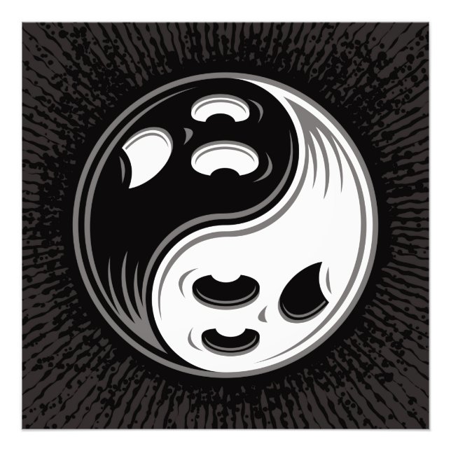 Ghost Yin Yang Black und White Fotodruck (Vorne)