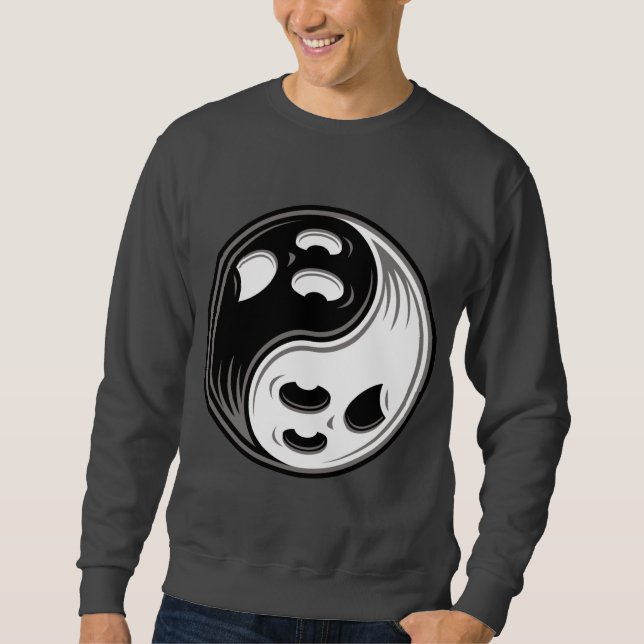 Ghost Yin Yang Black und White Sweatshirt (Vorderseite)