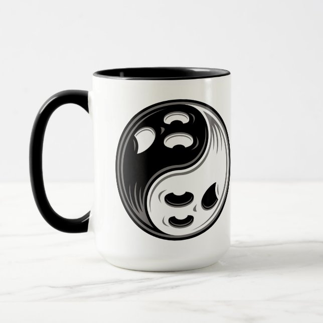 Ghost Yin Yang Black und White Tasse (Links)