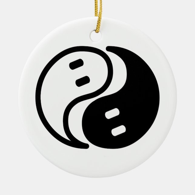 Ghost Yin Yang Keramik Ornament (Vorne)