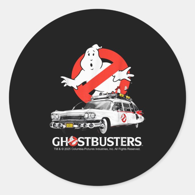 Ghostbusters Halloween Design Ecto 1 Runder Aufkleber (Vorderseite)
