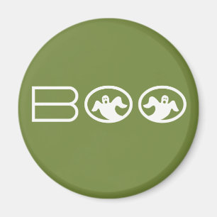 Ghosted Boo Halloween Magnet, Grün und Weiß Magnet