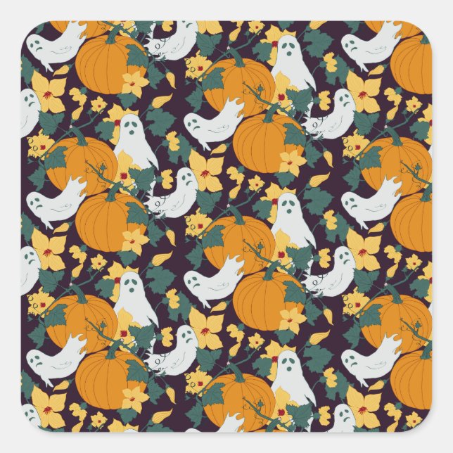 Ghosted Garden Quadratischer Aufkleber (Vorderseite)