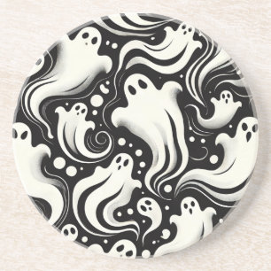 Ghosted Halloween Sandstone Untersetzer